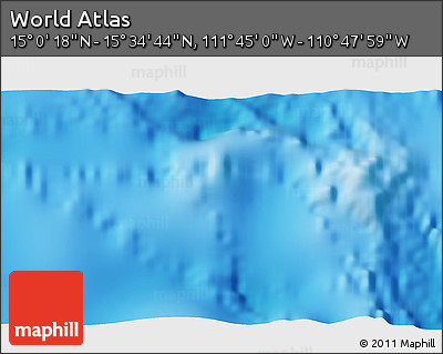 Physical 3D Map of the Area around 15° 17' 31" N, 111° 16' 30" W