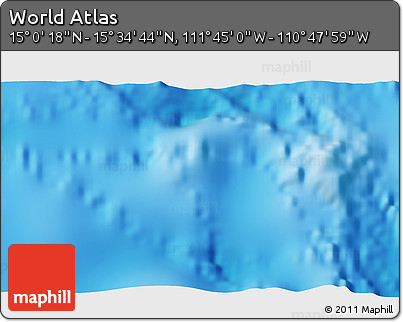 Physical 3D Map of the Area around 15° 17' 31" N, 111° 16' 30" W