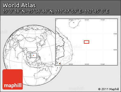 Blank Location Map of the Area around 15° 17' 31" N, 112° 16' 30" E