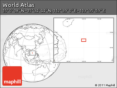 Blank Location Map of the Area around 15° 17' 31" N, 113° 7' 30" E