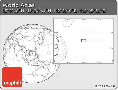 Blank Location Map of the Area around 15° 17' 31" N, 113° 7' 30" E