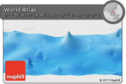 Physical Panoramic Map of the Area around 15° 17' 31" N, 113° 7' 30" E