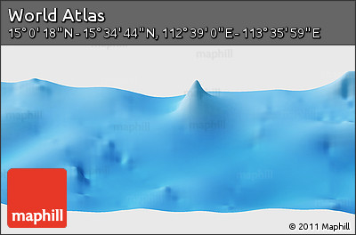 Physical Panoramic Map of the Area around 15° 17' 31" N, 113° 7' 30" E