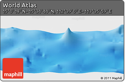 Physical Panoramic Map of the Area around 15° 17' 31" N, 113° 7' 30" E