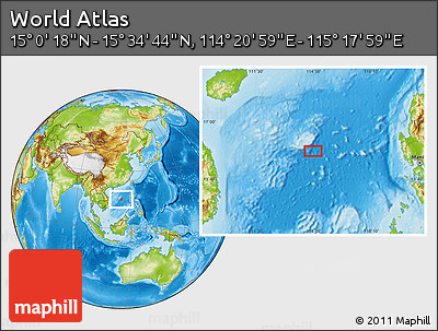 Physical Location Map of the Area around 15° 17' 31" N, 114° 49' 29" E