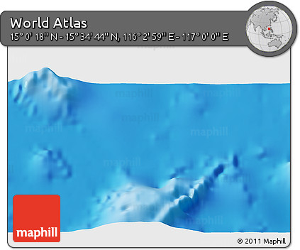 Physical 3D Map of the Area around 15° 17' 31" N, 116° 31' 30" E