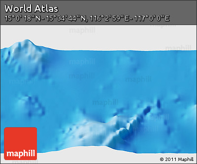 Physical 3D Map of the Area around 15° 17' 31" N, 116° 31' 30" E