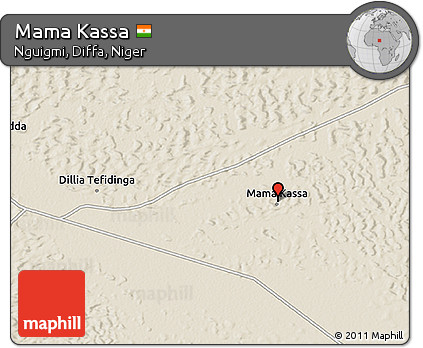 Shaded Relief 3D Map of Mama Kassa