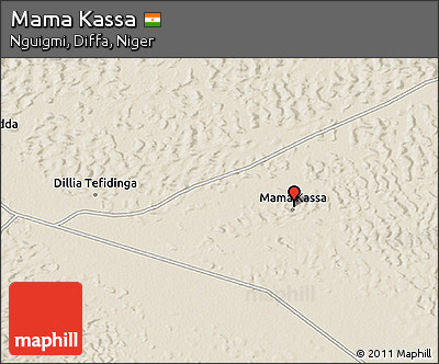 Shaded Relief 3D Map of Mama Kassa