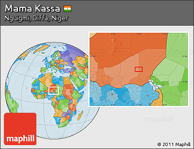 Political Location Map of Mama Kassa