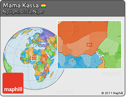 Political Location Map of Mama Kassa