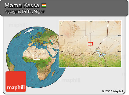 Satellite Location Map of Mama Kassa
