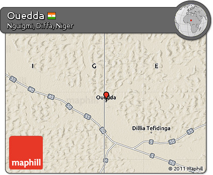 Shaded Relief Map of Ouedda