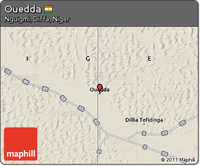 Shaded Relief Map of Ouedda