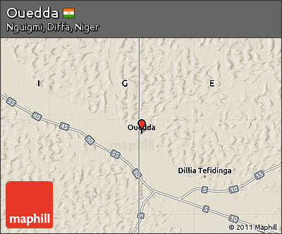 Shaded Relief Map of Ouedda