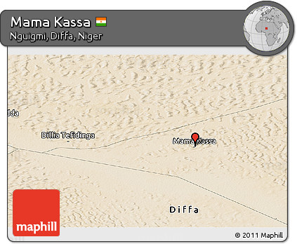 Satellite Panoramic Map of Mama Kassa
