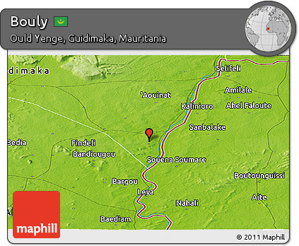 Physical Panoramic Map of Bouly