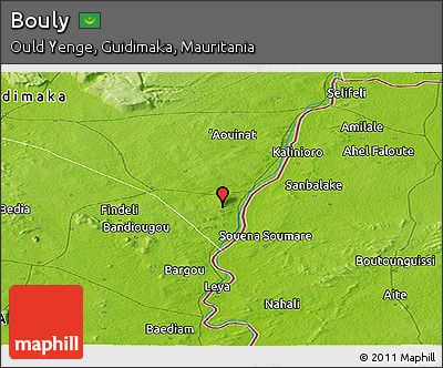 Physical Panoramic Map of Bouly