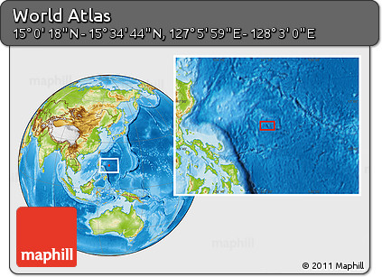 Physical Location Map of the Area around 15° 17' 31" N, 127° 34' 30" E