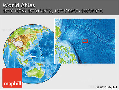 Physical Location Map of the Area around 15° 17' 31" N, 127° 34' 30" E
