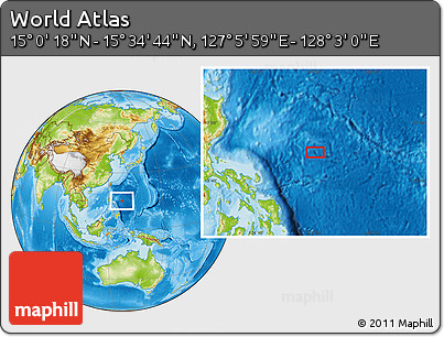 Physical Location Map of the Area around 15° 17' 31" N, 127° 34' 30" E