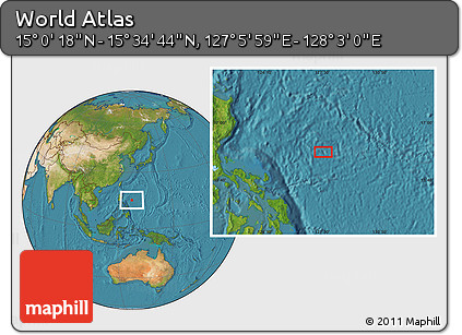 Satellite Location Map of the Area around 15° 17' 31" N, 127° 34' 30" E