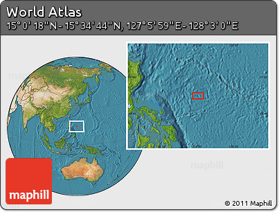 Satellite Location Map of the Area around 15° 17' 31" N, 127° 34' 30" E