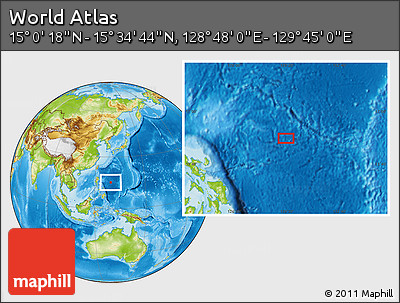 Physical Location Map of the Area around 15° 17' 31" N, 129° 16' 30" E