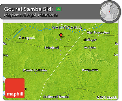 Physical 3D Map of Gourel Samba Sidi