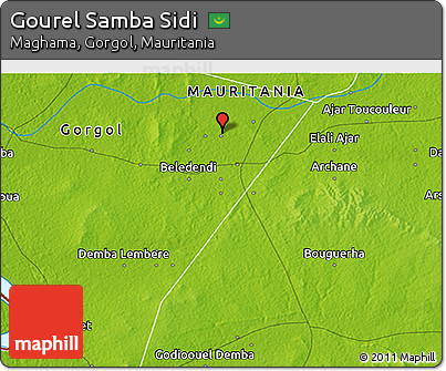 Physical 3D Map of Gourel Samba Sidi