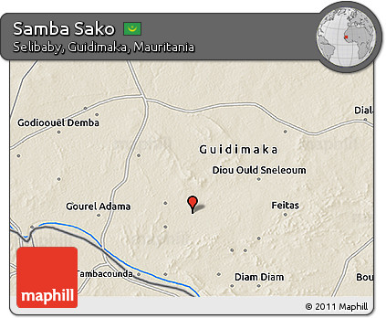Shaded Relief 3D Map of Samba Sako