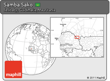 Blank Location Map of Samba Sako