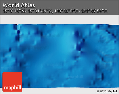 Physical 3D Map of the Area around 15° 17' 31" N, 130° 58' 29" E