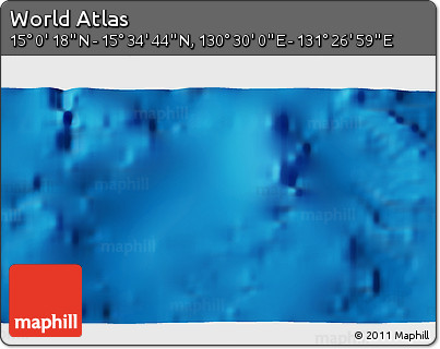 Physical 3D Map of the Area around 15° 17' 31" N, 130° 58' 29" E