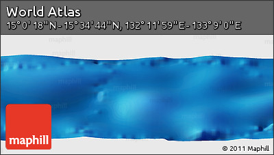 Physical Panoramic Map of the Area around 15° 17' 31" N, 132° 40' 30" E