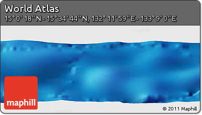 Physical Panoramic Map of the Area around 15° 17' 31" N, 132° 40' 30" E