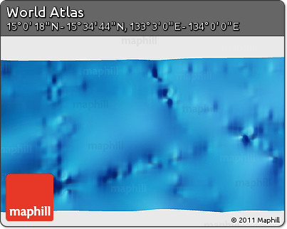 Physical 3D Map of the Area around 15° 17' 31" N, 133° 31' 30" E