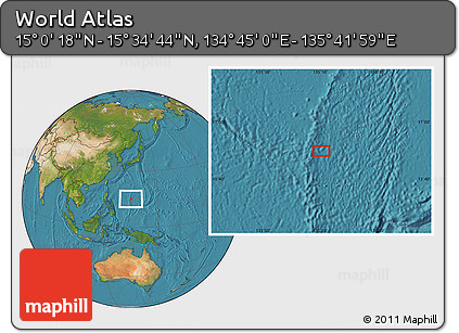 Satellite Location Map of the Area around 15° 17' 31" N, 135° 13' 29" E