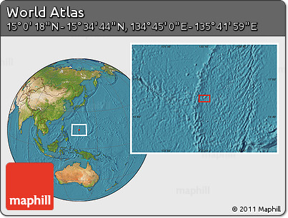 Satellite Location Map of the Area around 15° 17' 31" N, 135° 13' 29" E