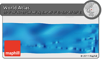 Physical Panoramic Map of the Area around 15° 17' 31" N, 135° 13' 29" E