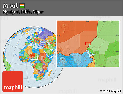Political Location Map of Moul