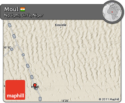 Shaded Relief Map of Moul