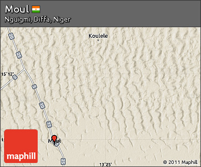 Shaded Relief Map of Moul