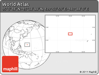 Blank Location Map of the Area around 15° 17' 31" N, 140° 19' 29" E