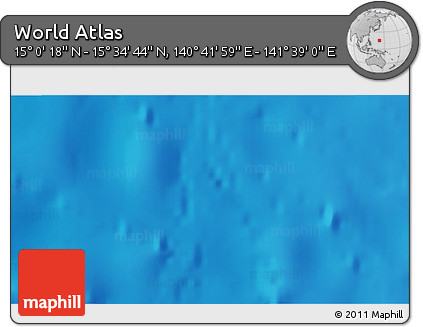 Physical 3D Map of the Area around 15° 17' 31" N, 141° 10' 30" E