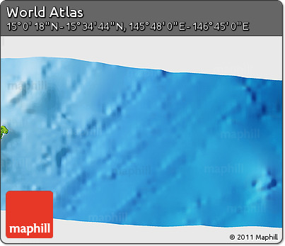 Physical 3D Map of the Area around 15° 17' 31" N, 146° 16' 30" E