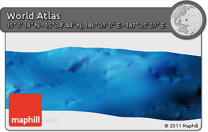 Physical Panoramic Map of the Area around 15° 17' 31" N, 147° 7' 30" E