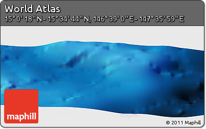 Physical Panoramic Map of the Area around 15° 17' 31" N, 147° 7' 30" E