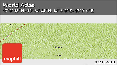 Physical Panoramic Map of the Area around 15° 17' 31" N, 14° 31' 30" E