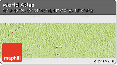 Physical Panoramic Map of the Area around 15° 17' 31" N, 14° 31' 30" E